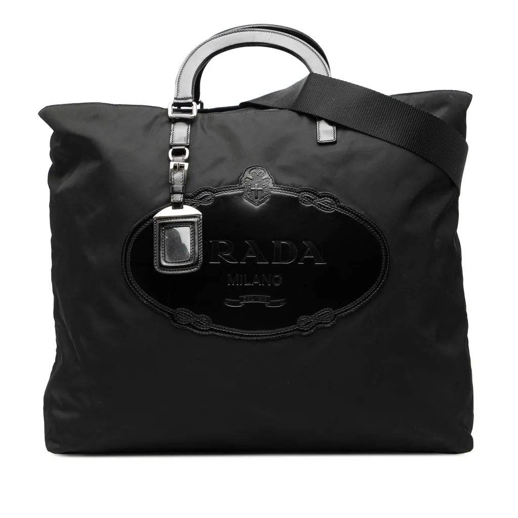 Prada Tessuto Canapa Logo Satchel Black Very good - Front View