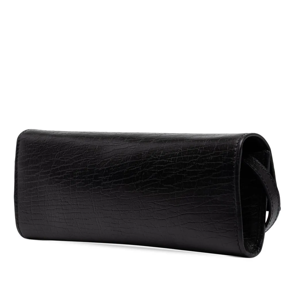 Gucci Calfskin Bamboo Bar Crossbody Black Leather Good - Back View