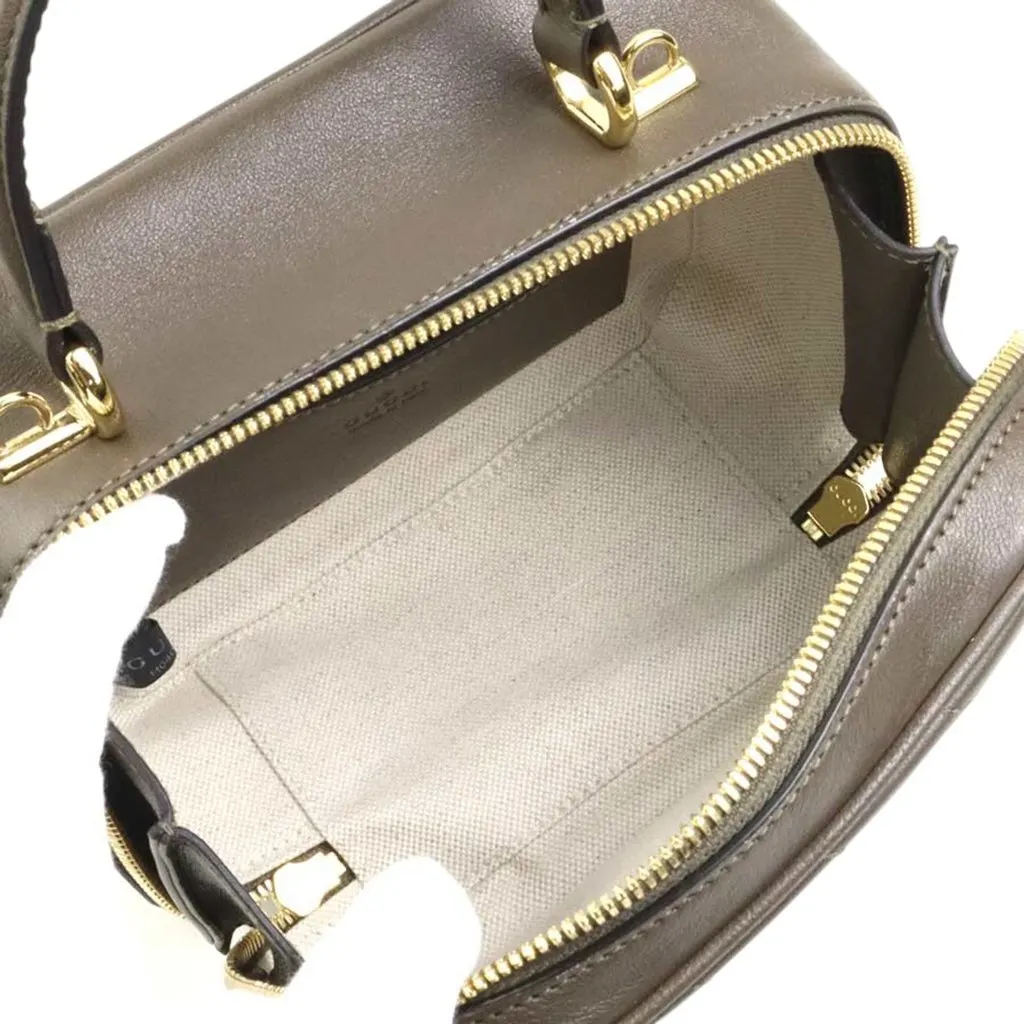 Gucci Matelasse Calfskin Blondie Top Handle Satchel Brown Leather Very good - Model View
