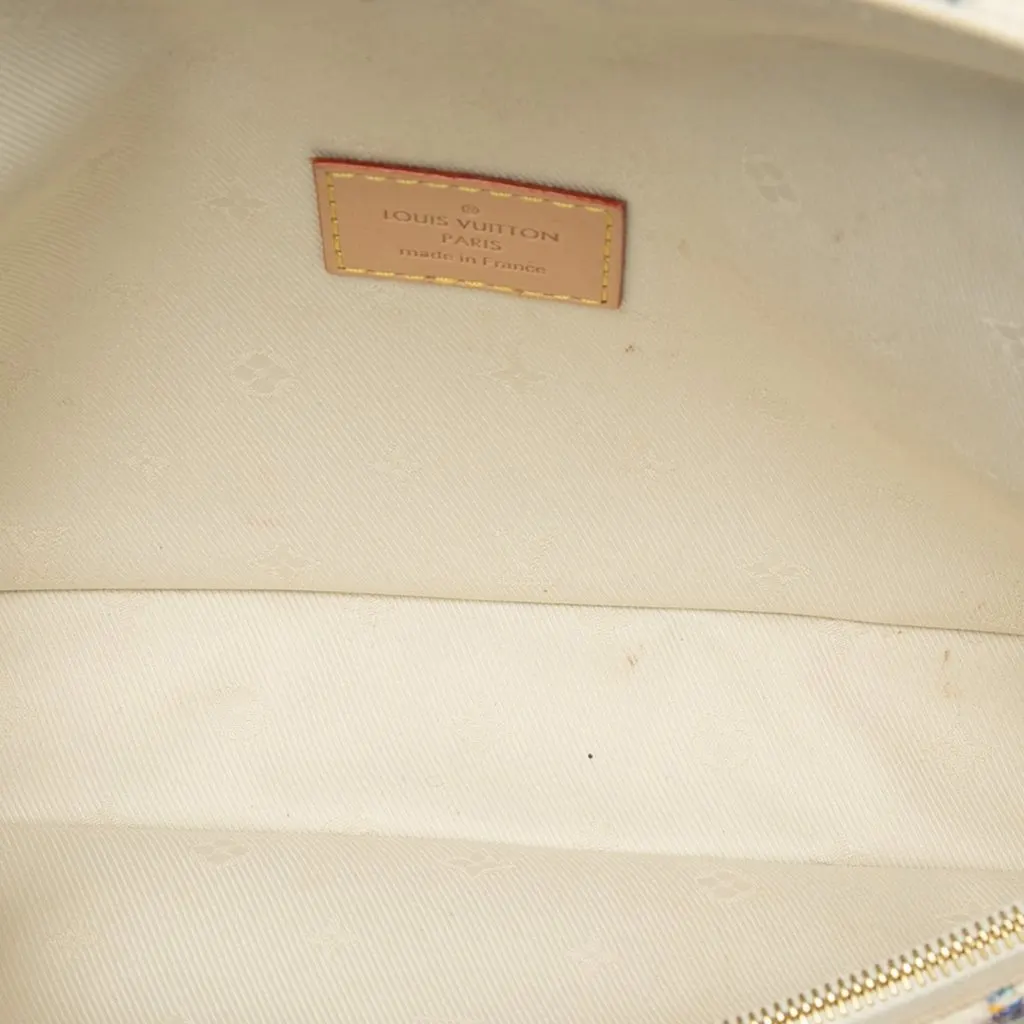 Louis Vuitton Monogram Jacquard Ivy Wallet on Chain White Canvas Good - Model View