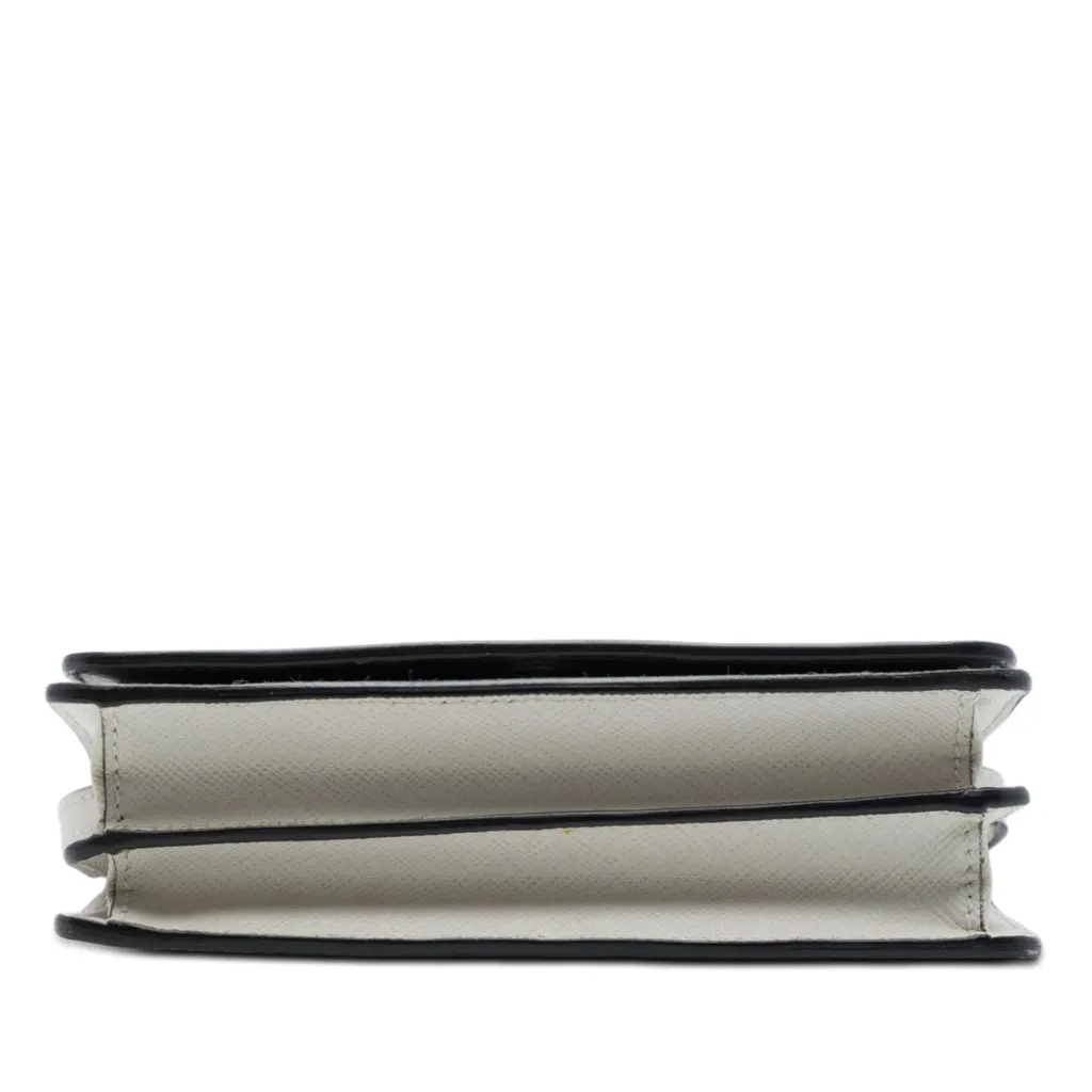 Prada Saffiano Wallet on Strap White Leather Very good - Inside View