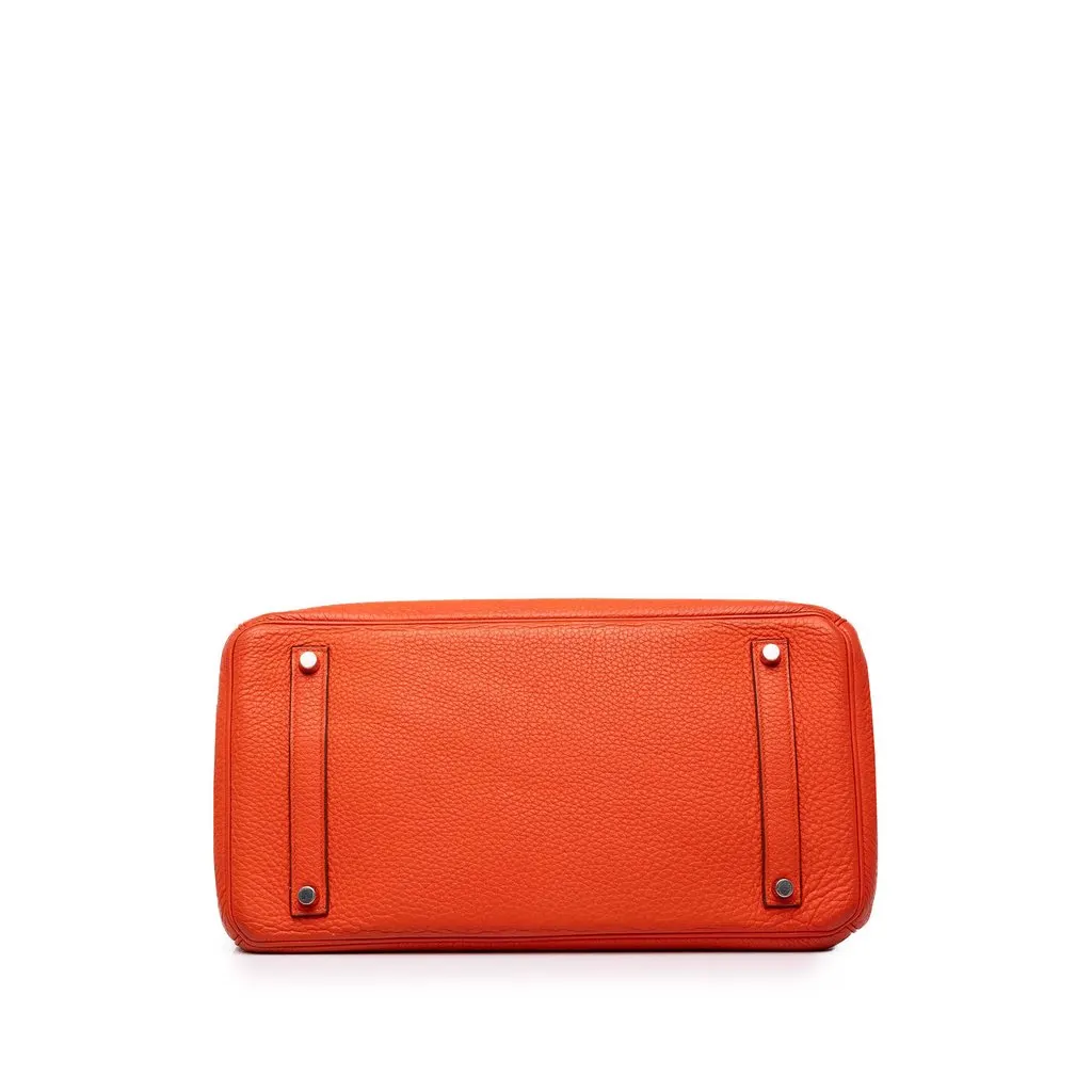 Hermès Togo Birkin Retourne 35 Orange Leather Good - Inside View