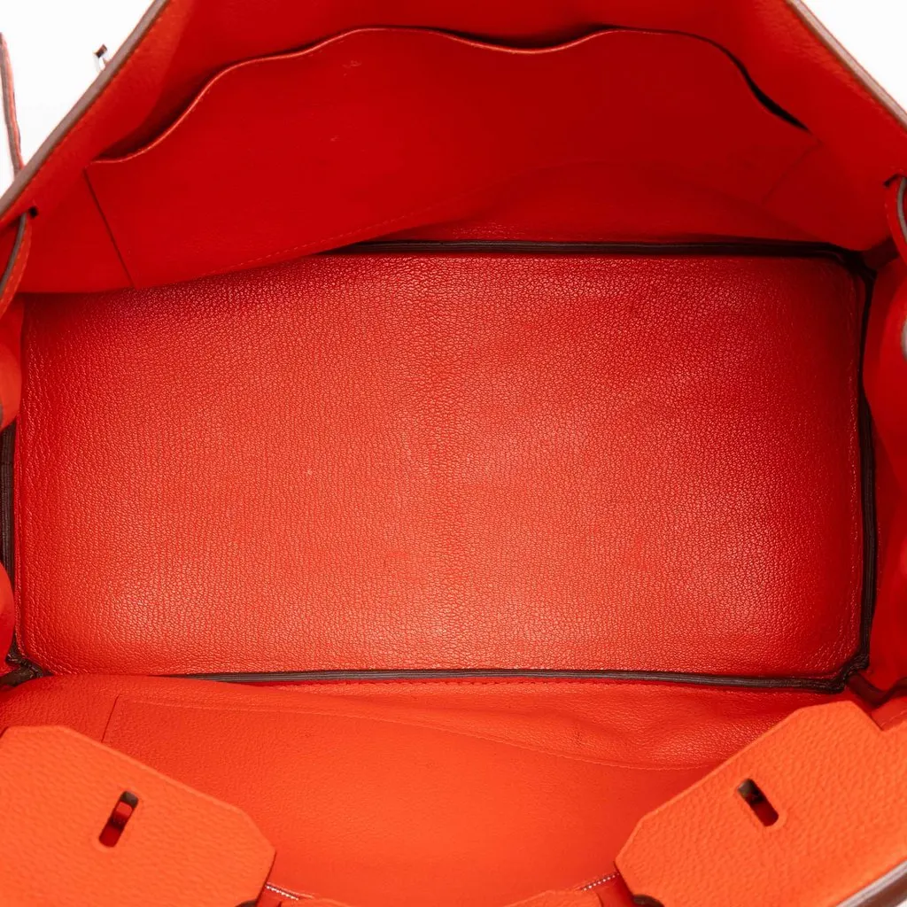 Hermès Togo Birkin Retourne 35 Orange Leather Good - Model View