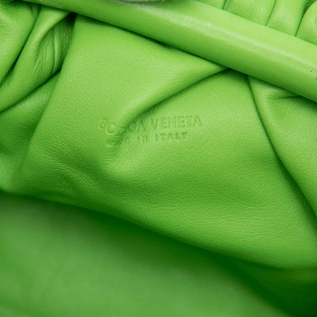 Bottega Veneta Lambskin The Mini Pouch Crossbody Green Leather Very good - Box View