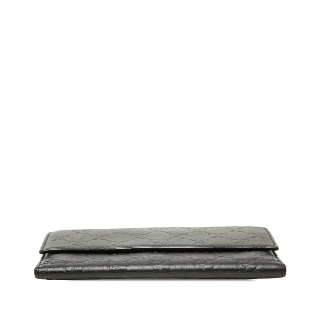 Gucci Guccissima Long Wallet Black Leather Very good - Inside View