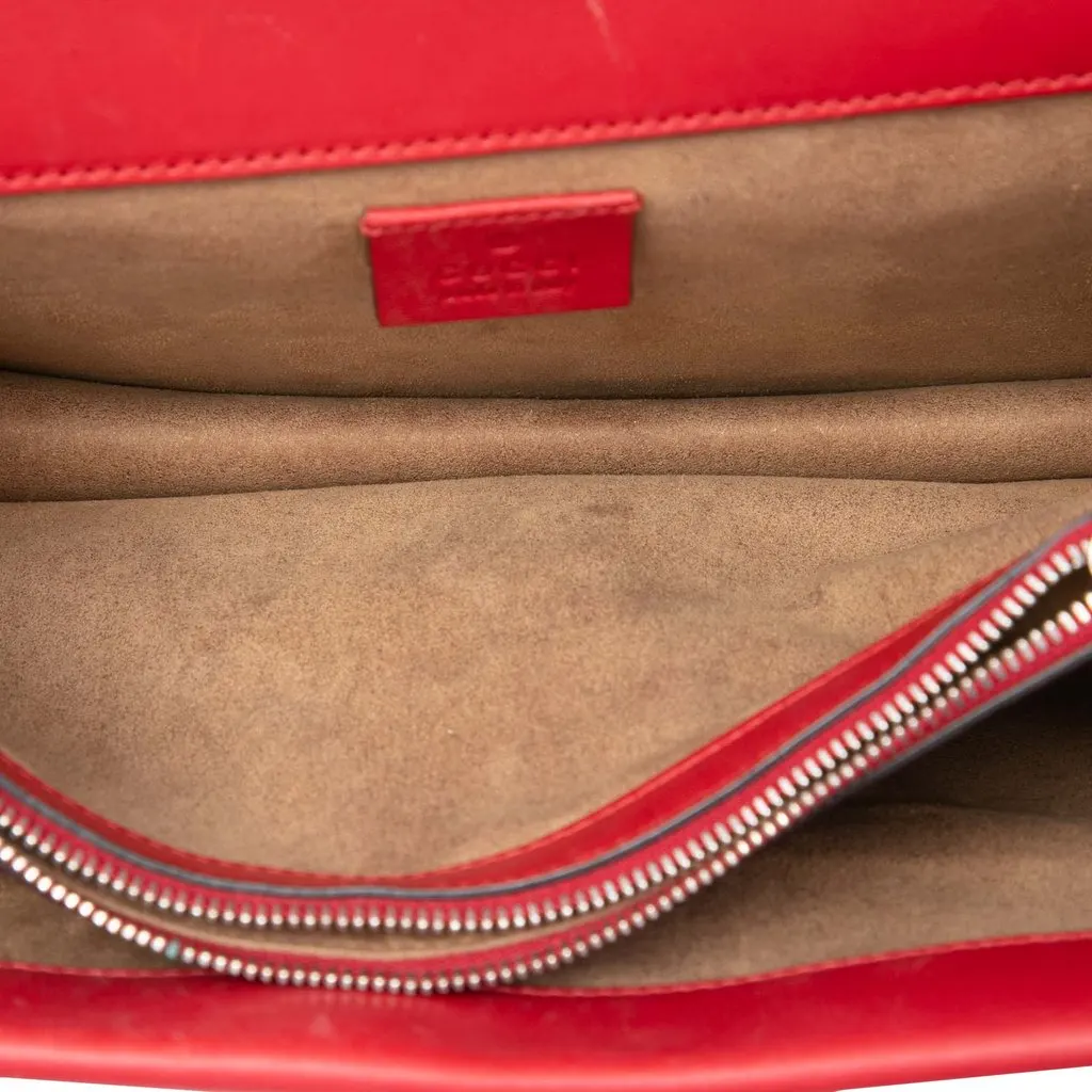 Gucci Medium GG Supreme Arabesque Dionysus Shoulder Bag Red Canvas Very good - Model View