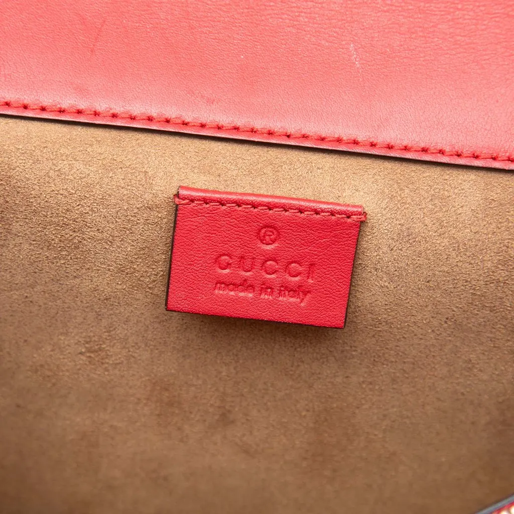 Gucci Medium GG Supreme Arabesque Dionysus Shoulder Bag Red Canvas Very good - Box View