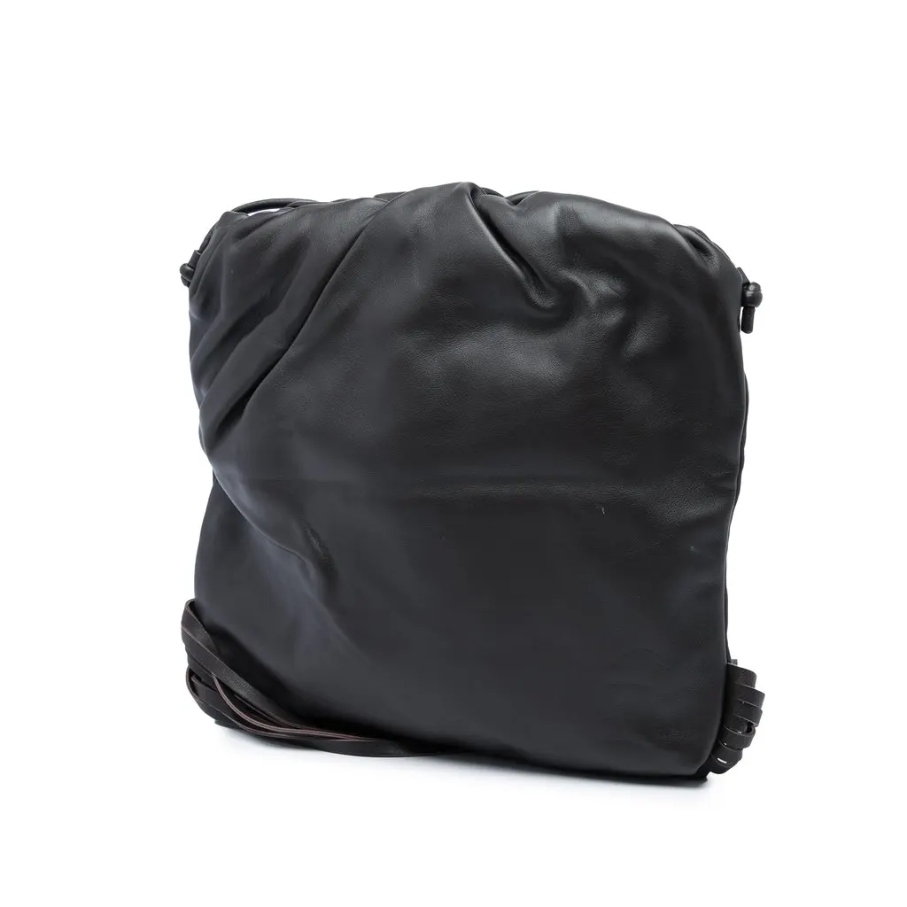 Bottega Veneta Nappa The Fringe Pouch Black Leather Very good - Back View