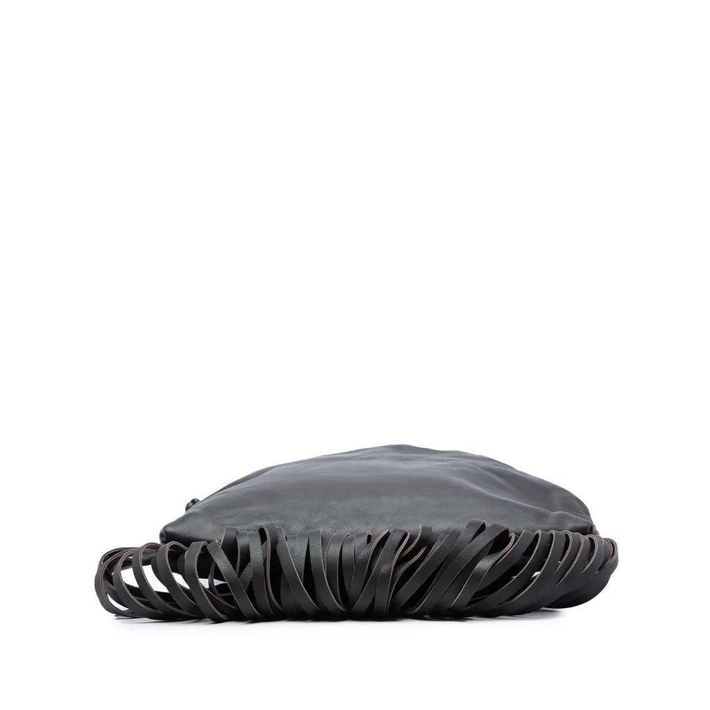 Bottega Veneta Nappa The Fringe Pouch Black Leather Very good - Inside View