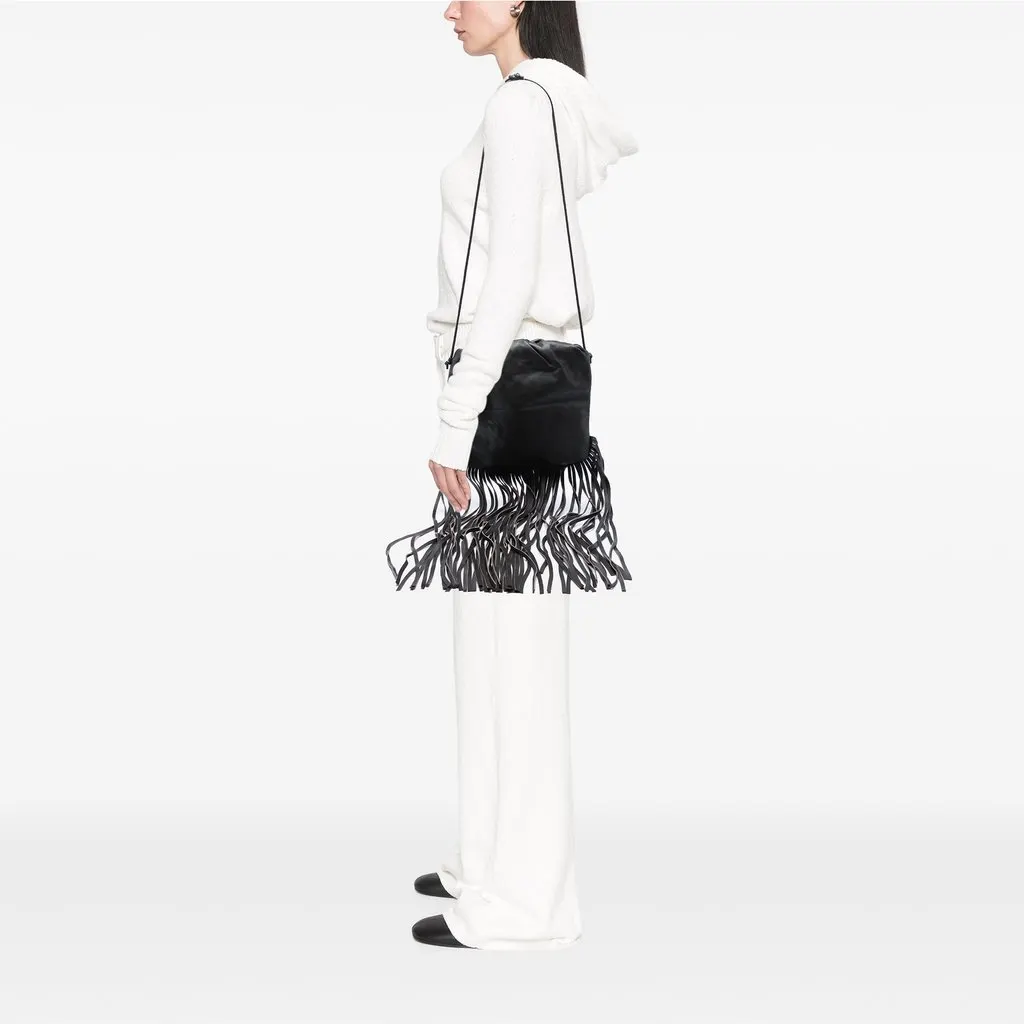 Bottega Veneta Nappa The Fringe Pouch Black Leather Very good - Box View