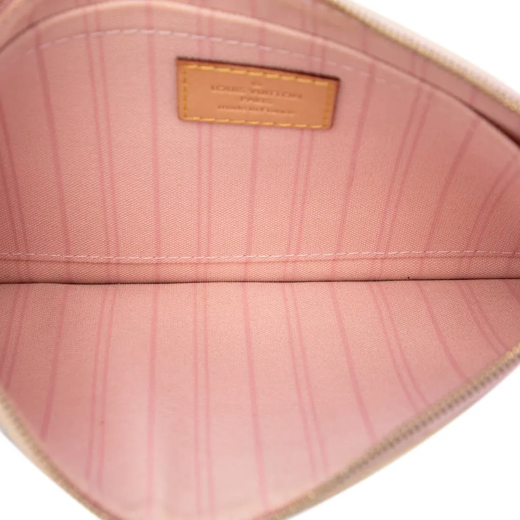 Louis Vuitton Damier Azur Neverfull MM Pouch White Canvas Very good - Model View