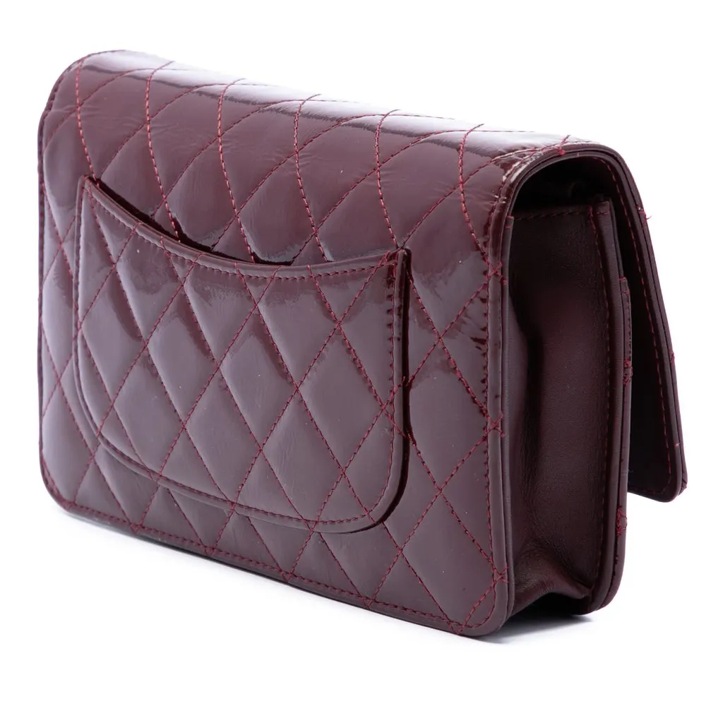 Chanel Quilted Patent Reissue 2.55 Wallet On Chain Red Leather Very good - Back View