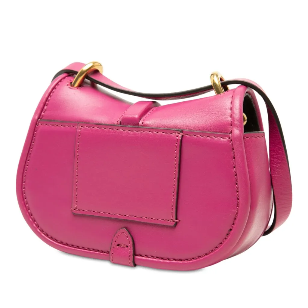 Fendi Nano Leather FF C mon Crossbody Pink Leather Very good - Back View