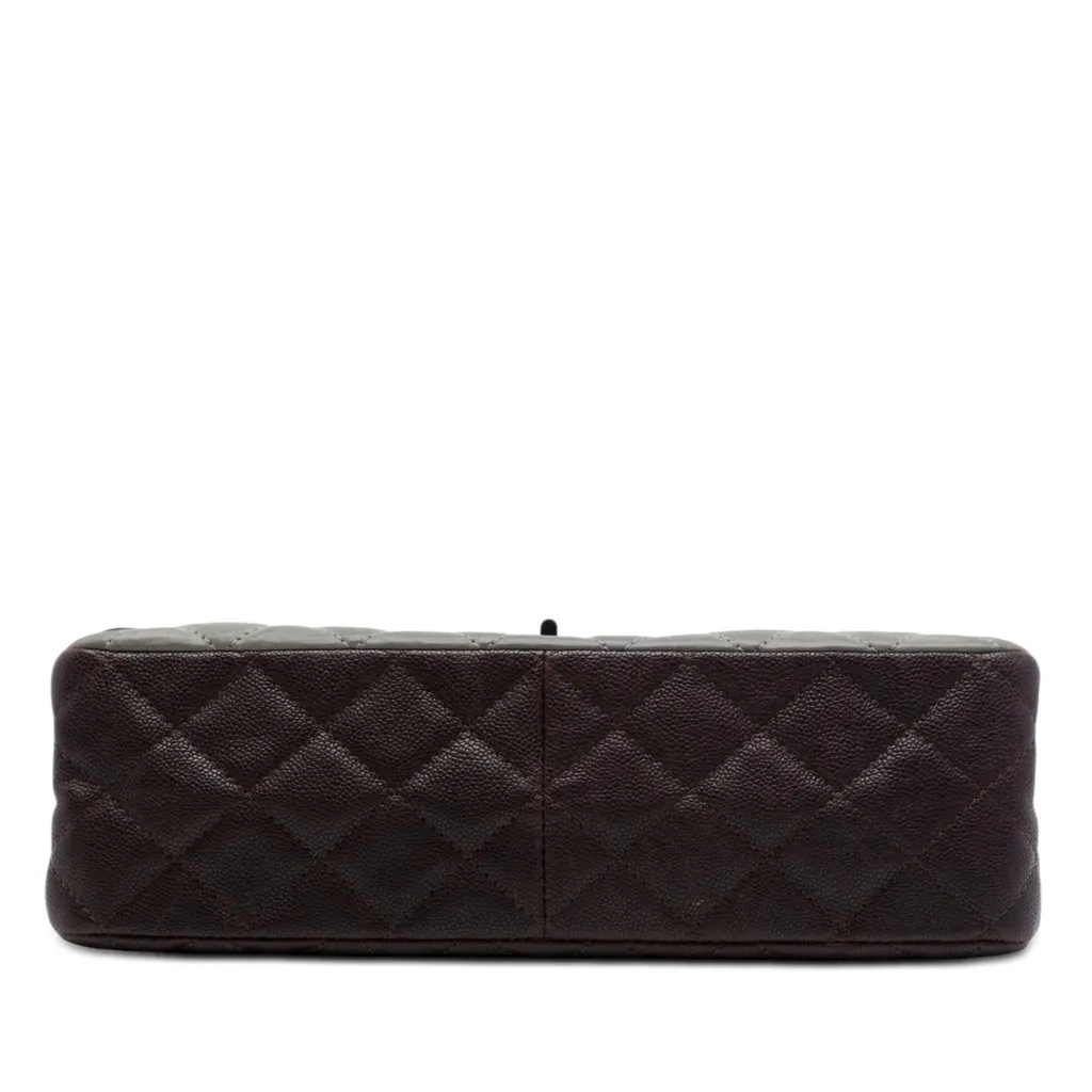 Chanel Bicolor Caviar and Iridescent Calfskin Reissue 2.55 Double Flap 226 Brown Leather Very good - Inside View