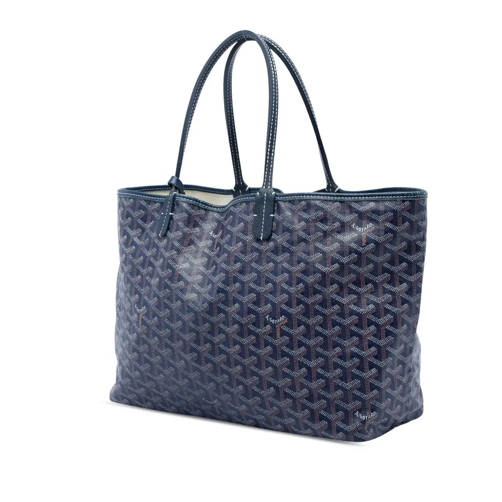 Goyard Goyardine Saint Louis PM Blue Canvas Very good - Back View