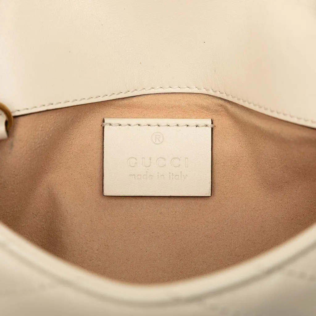 Gucci Mini GG Marmont Matelasse Calfskin Flap Crossbody White Leather Good - Box View