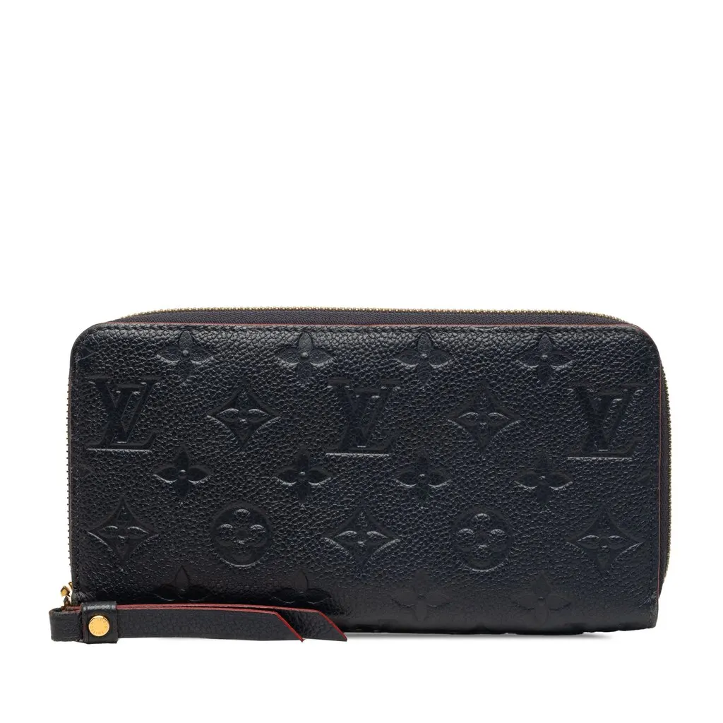 Louis Vuitton Monogram Empreinte Zippy Long Wallet Blue Leather Very good - Front View