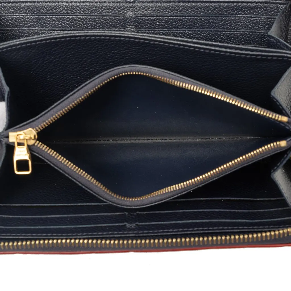 Louis Vuitton Monogram Empreinte Zippy Long Wallet Blue Leather Very good - Model View