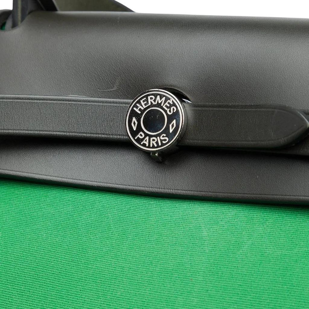 Hermès Toile Herbag Zip 31 Green Canvas Very good - Box View