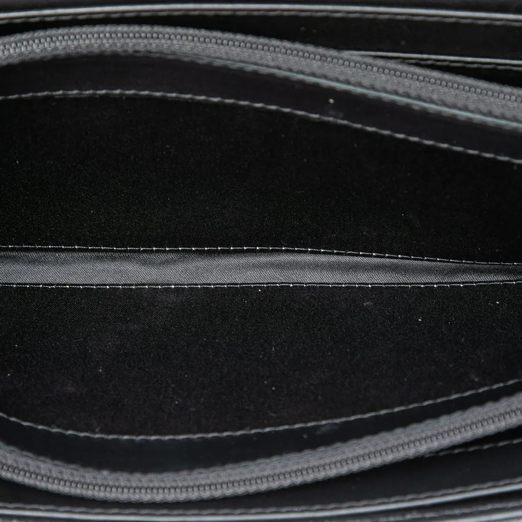 Chanel Quilted Patent Brilliant East West Flap Clutch with Chain Black Leather Very good - Model View