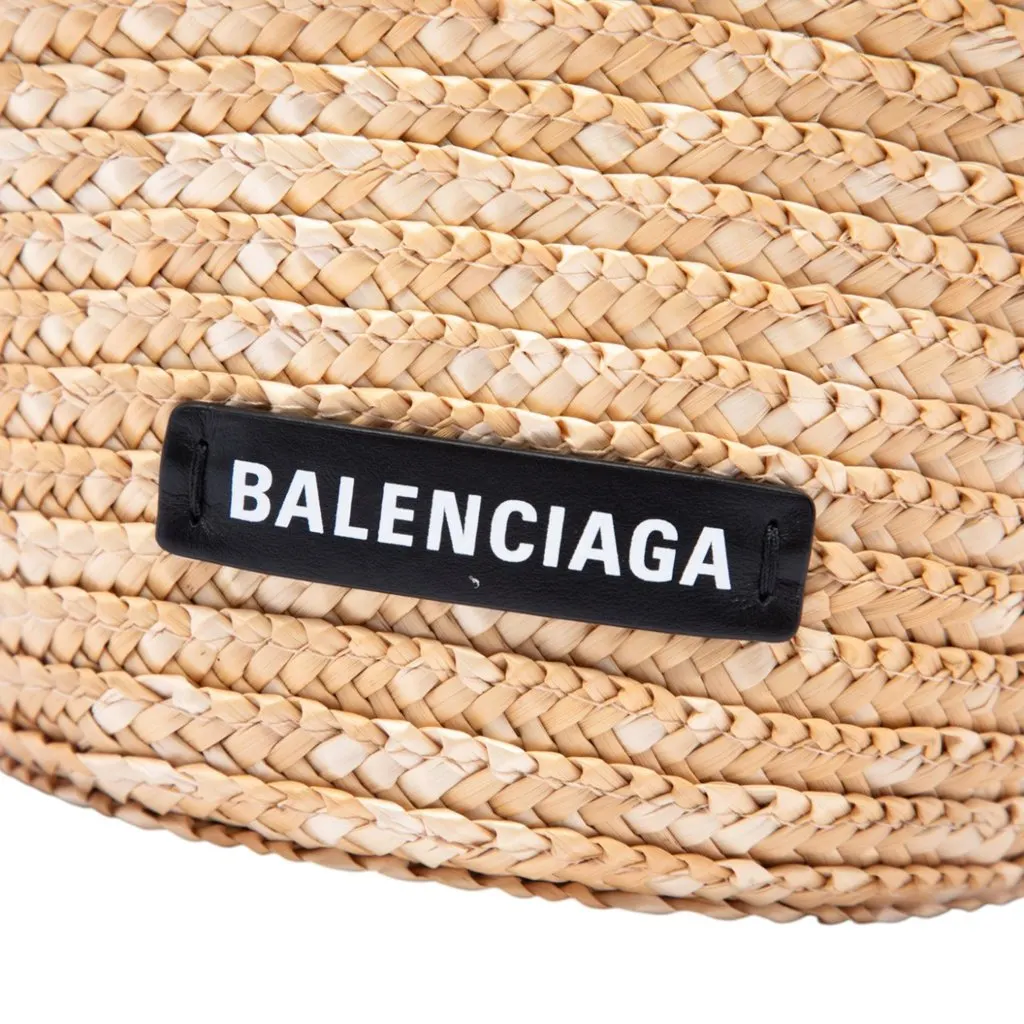 Balenciaga Mini Raffia Beach Basket Tote Beige Rattan Very good - Box View