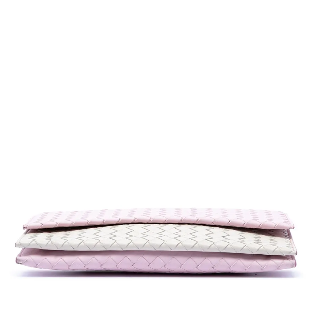 Bottega Veneta Bicolor Nappa Intrecciato Wallet On Chain Pink Leather Very good - Inside View