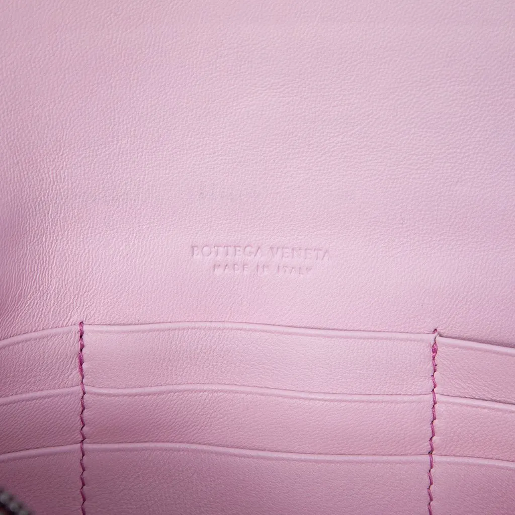 Bottega Veneta Bicolor Nappa Intrecciato Wallet On Chain Pink Leather Very good - Box View