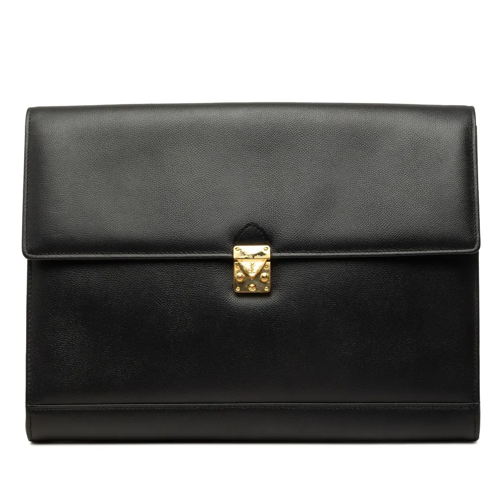 Saint Laurent Leather Dunhill Oxford Lock Clutch