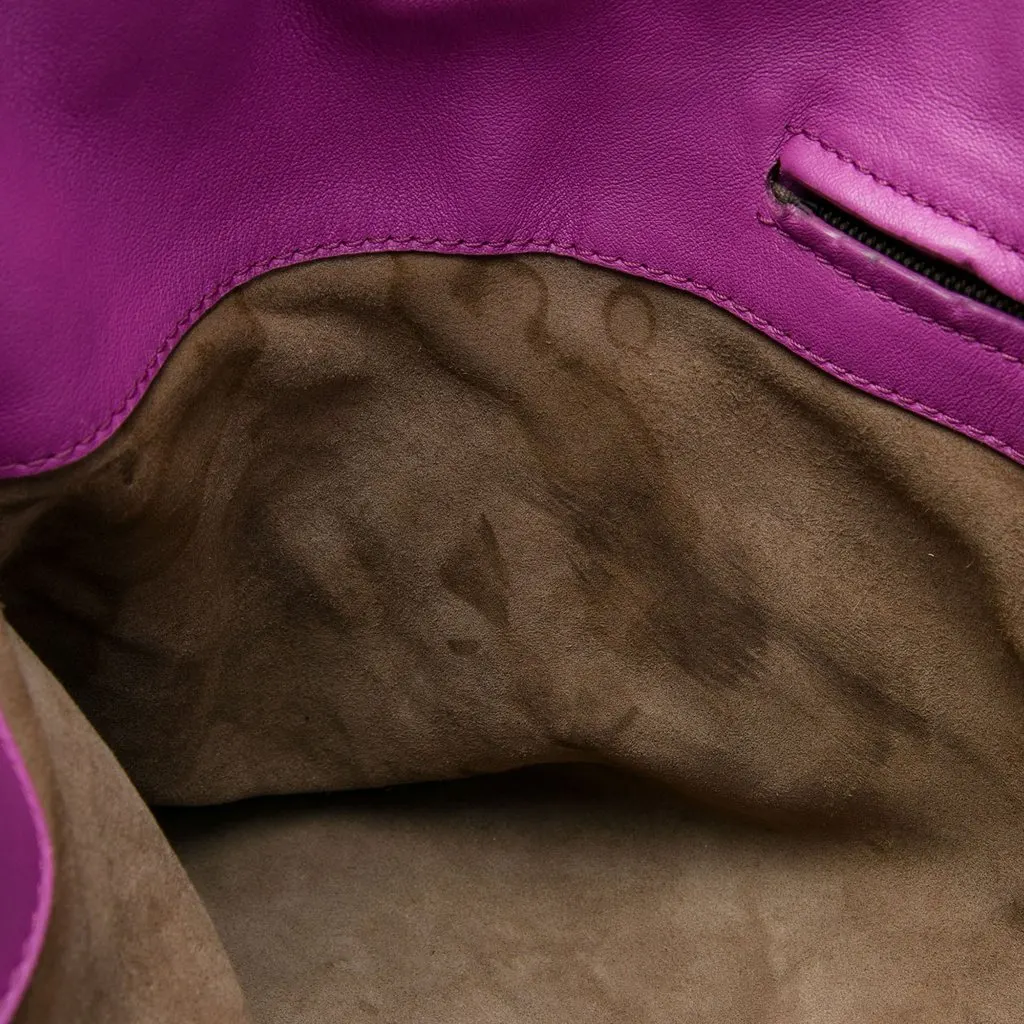 Bottega Veneta Large Nappa Intrecciato Double Chain Tote Purple Leather Very good - Box View