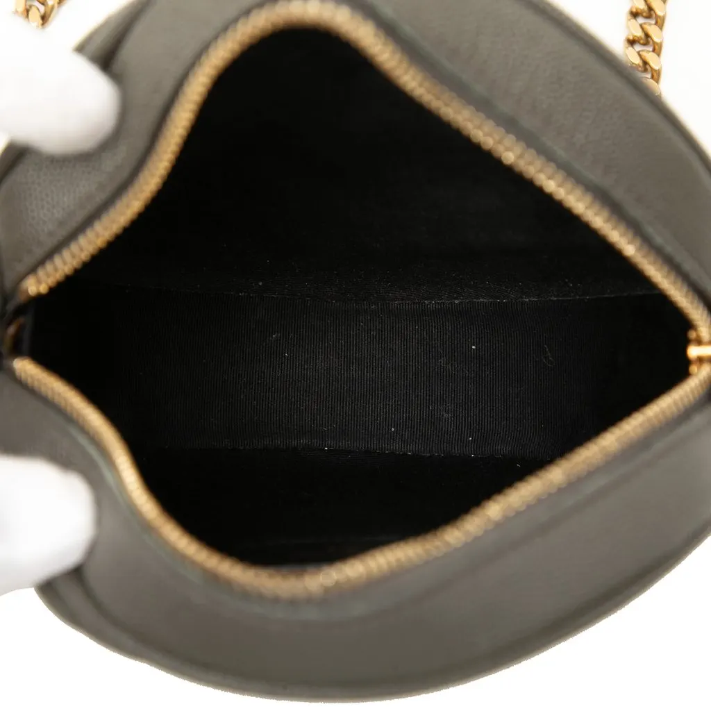 Saint Laurent Chevron Grain De Poudre Round Vinyle Camera Bag MultiColor Leather Very good - Model View