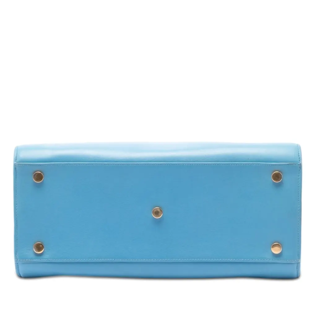 Saint Laurent Small Leather Sac De Jour Satchel Blue Leather Very good - Inside View