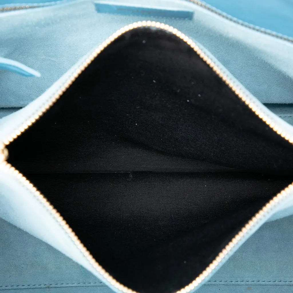 Saint Laurent Small Leather Sac De Jour Satchel Blue Leather Very good - Model View