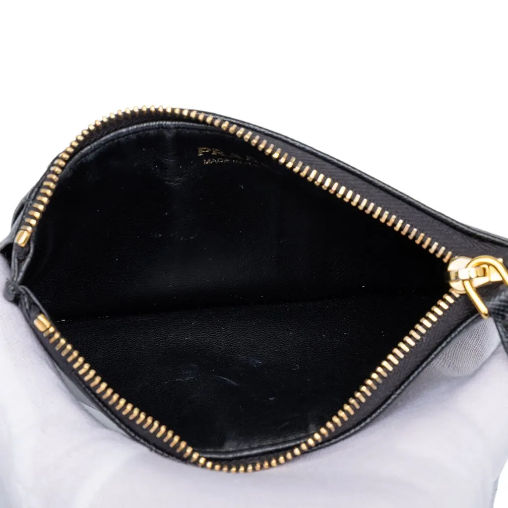 Prada Saffiano Coin and Card Holder Black Leather Very good - Model View