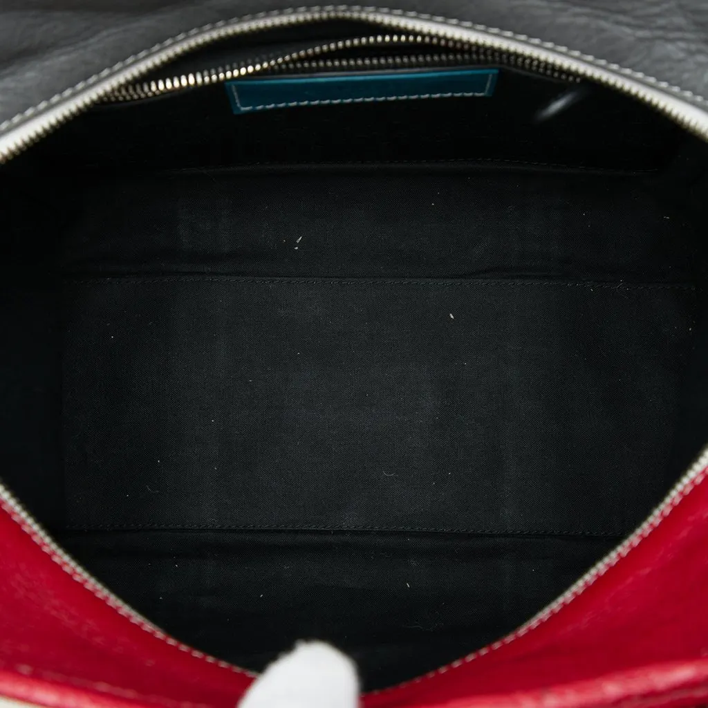 Balenciaga Lambskin Bazar Shopper Tote S Red Leather Very good - Model View