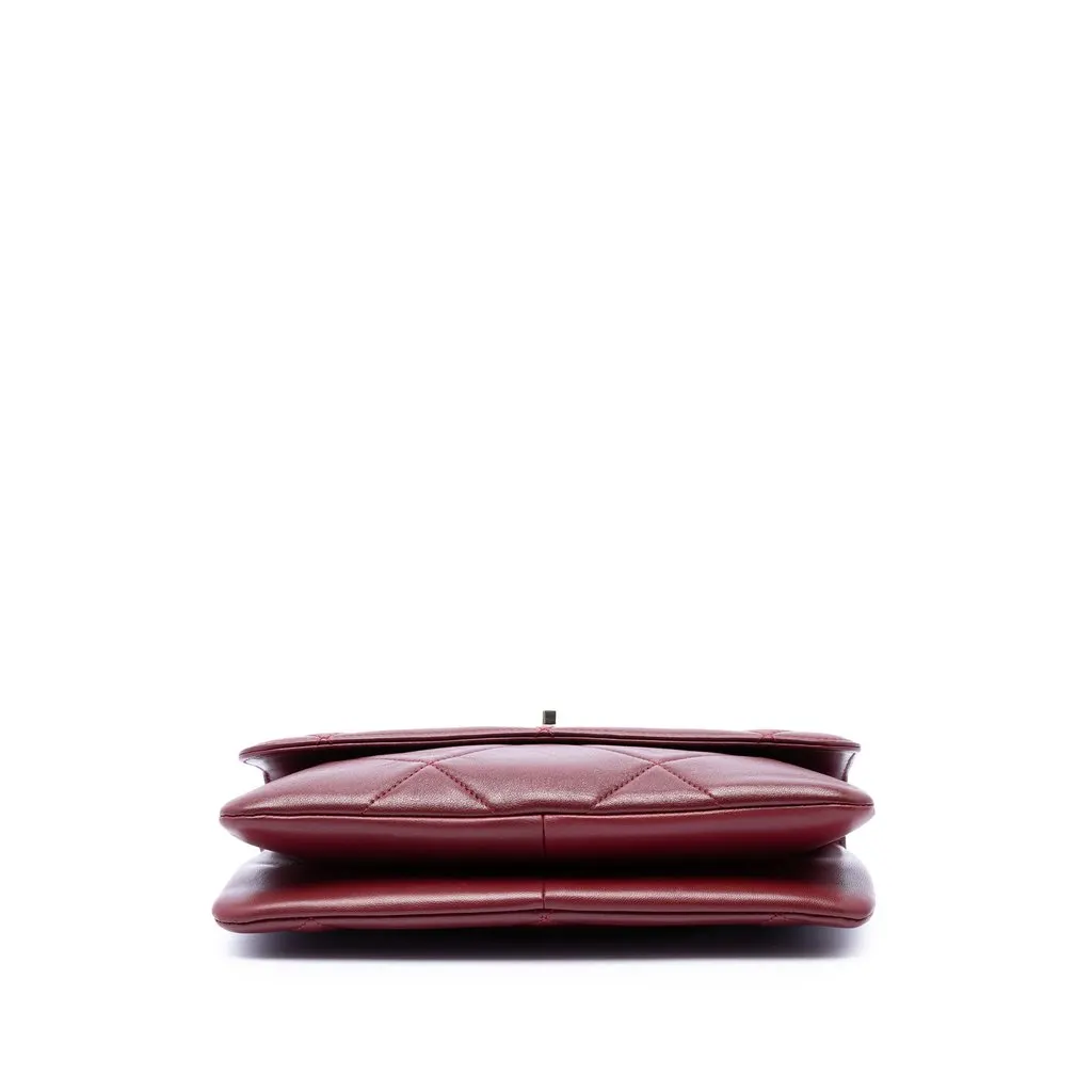 Chanel Quilted Lambskin Trendy CC Flap Red Leather Very good - Inside View