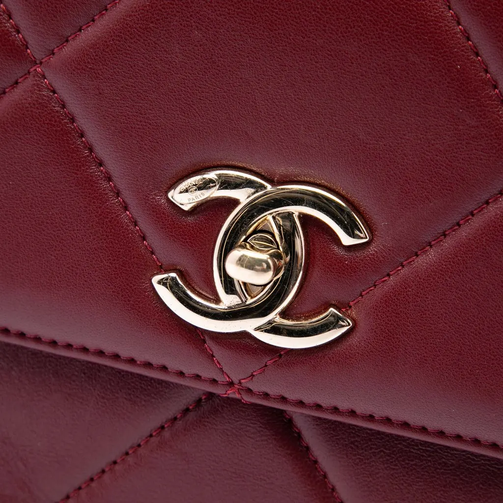 Chanel Quilted Lambskin Trendy CC Flap Red Leather Very good - Box View