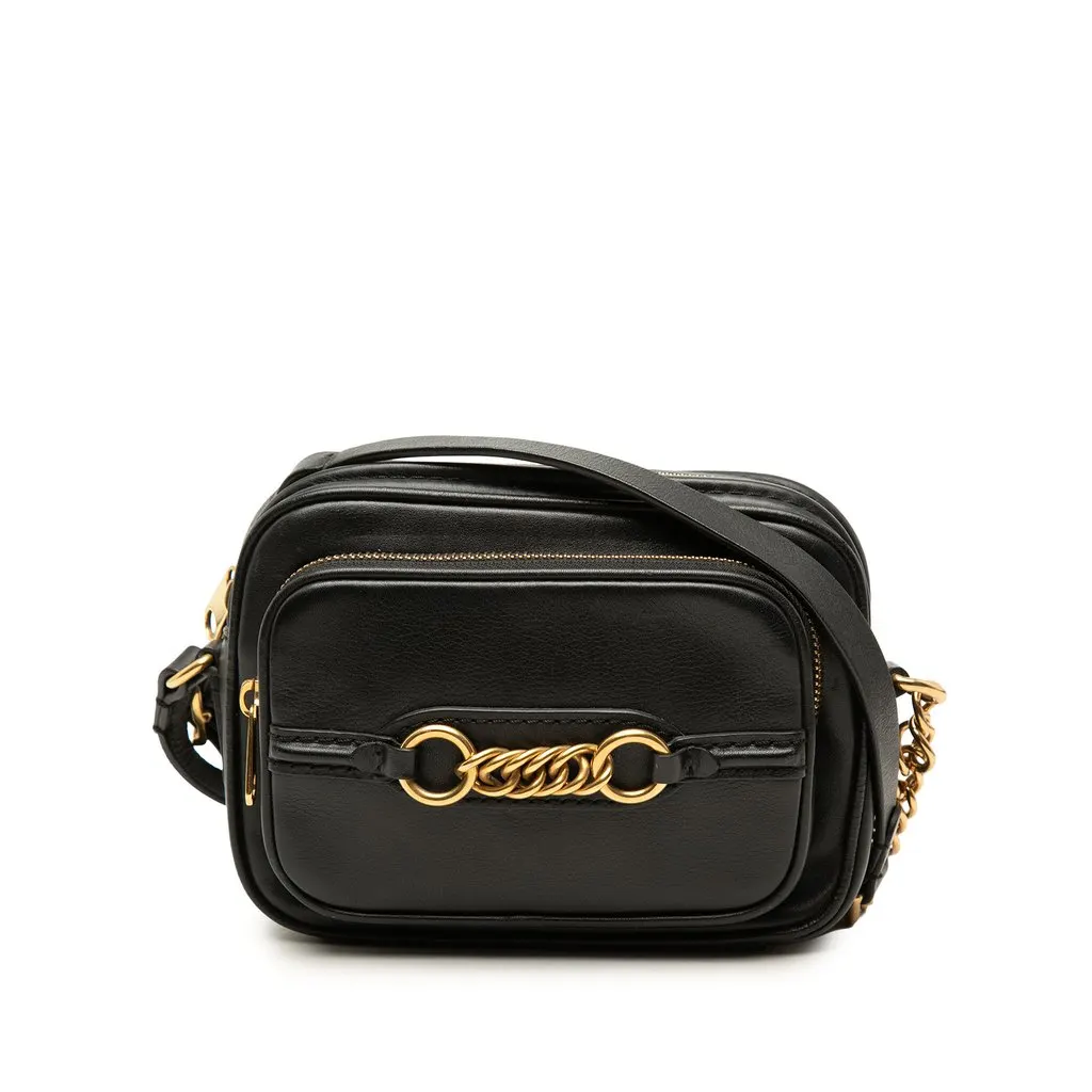 Burberry Calfskin Link Camera Bag Black | Libas Collective