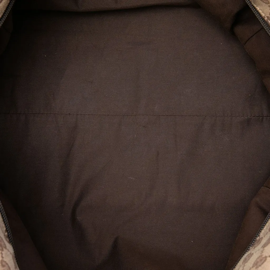 Gucci GG Canvas Web Duffle Bag Beige Canvas Good - Model View