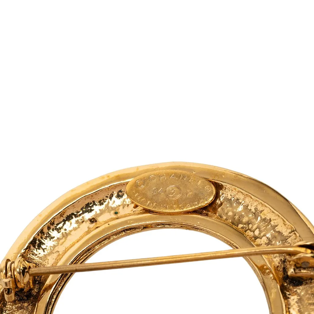 Chanel CC Gold Plated Five Charm Ring Brooch Gold Metal Very good - Inside View