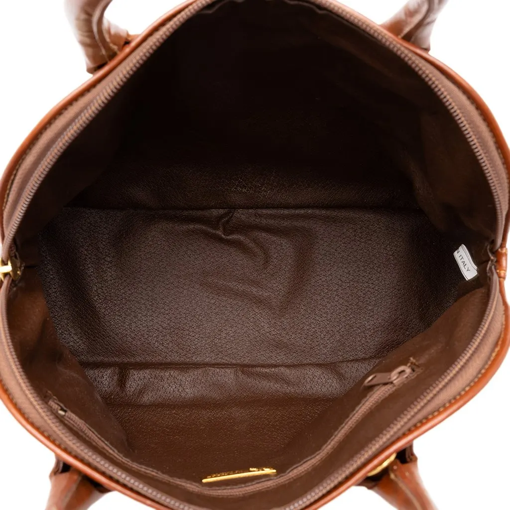 Burberry Haymarket Check Coated Canvas Dome Satchel Beige Canvas Good - Model View