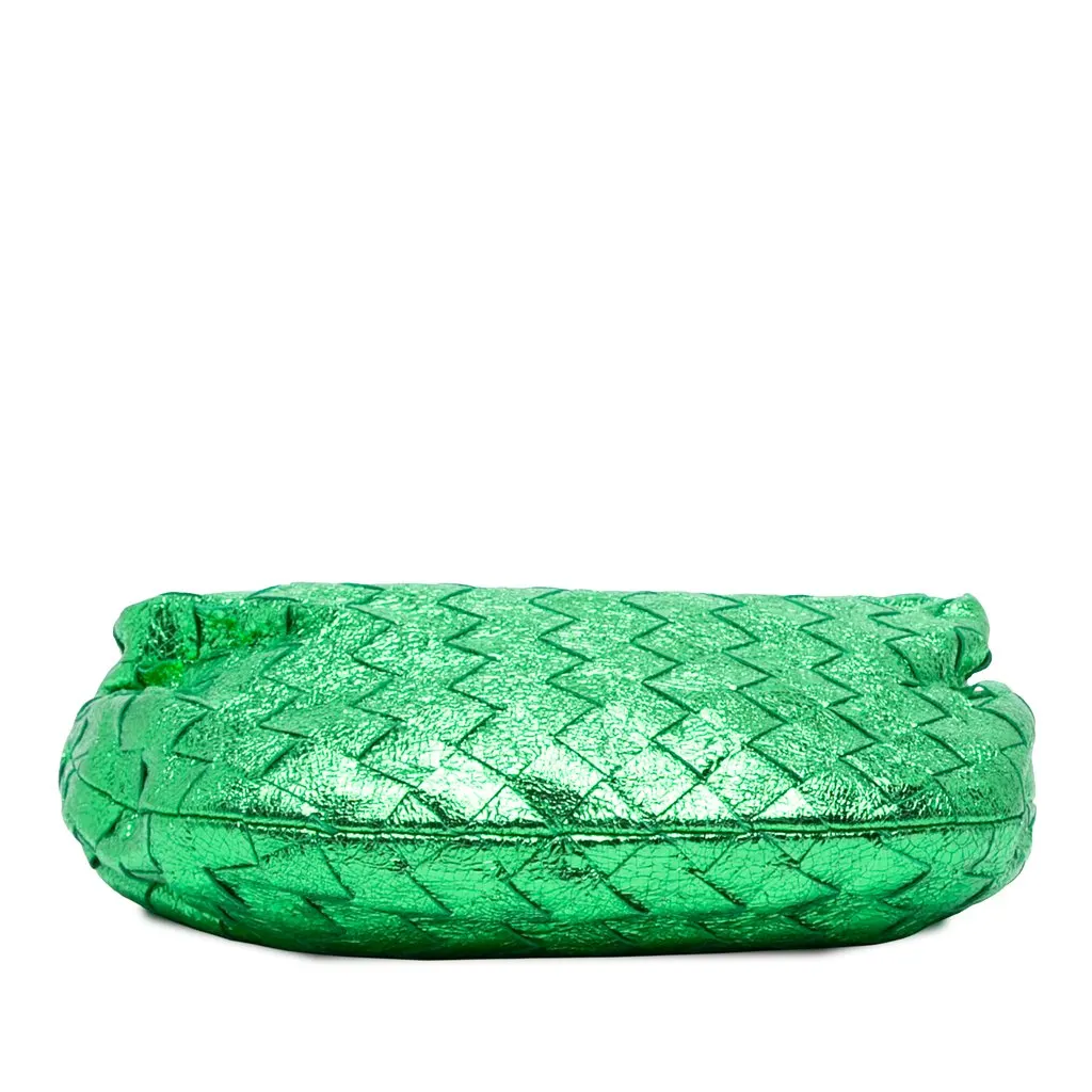 Bottega Veneta Mini Metallic Nappa Intrecciato Jodie Green Leather Never worn - Inside View