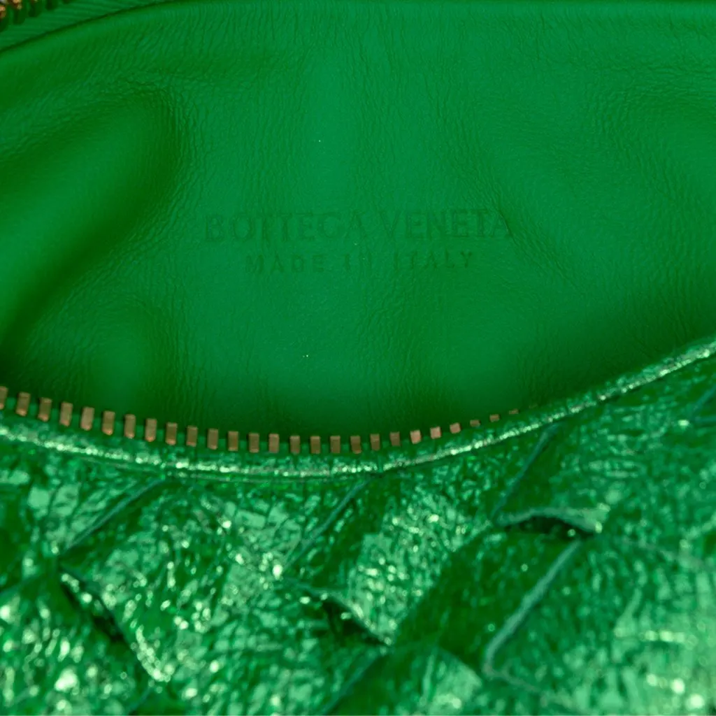Bottega Veneta Mini Metallic Nappa Intrecciato Jodie Green Leather Never worn - Box View