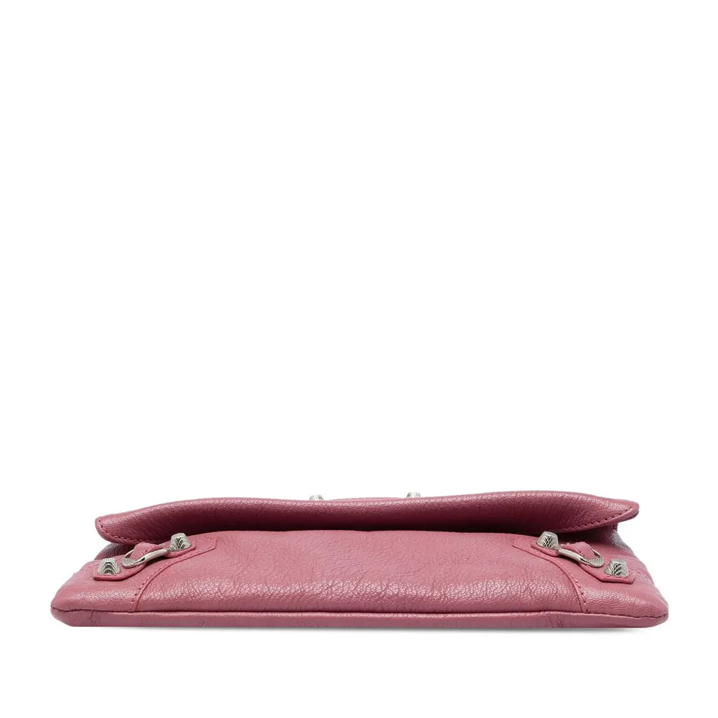 Balenciaga Goatskin Motocross Giant 12 Envelope Clutch Pink Leather Good - Inside View
