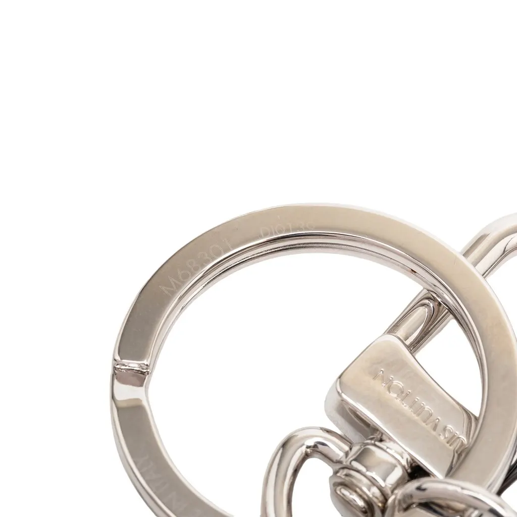 Louis Vuitton Monogram Portefeuille Round Key Chain Silver Good - Inside View