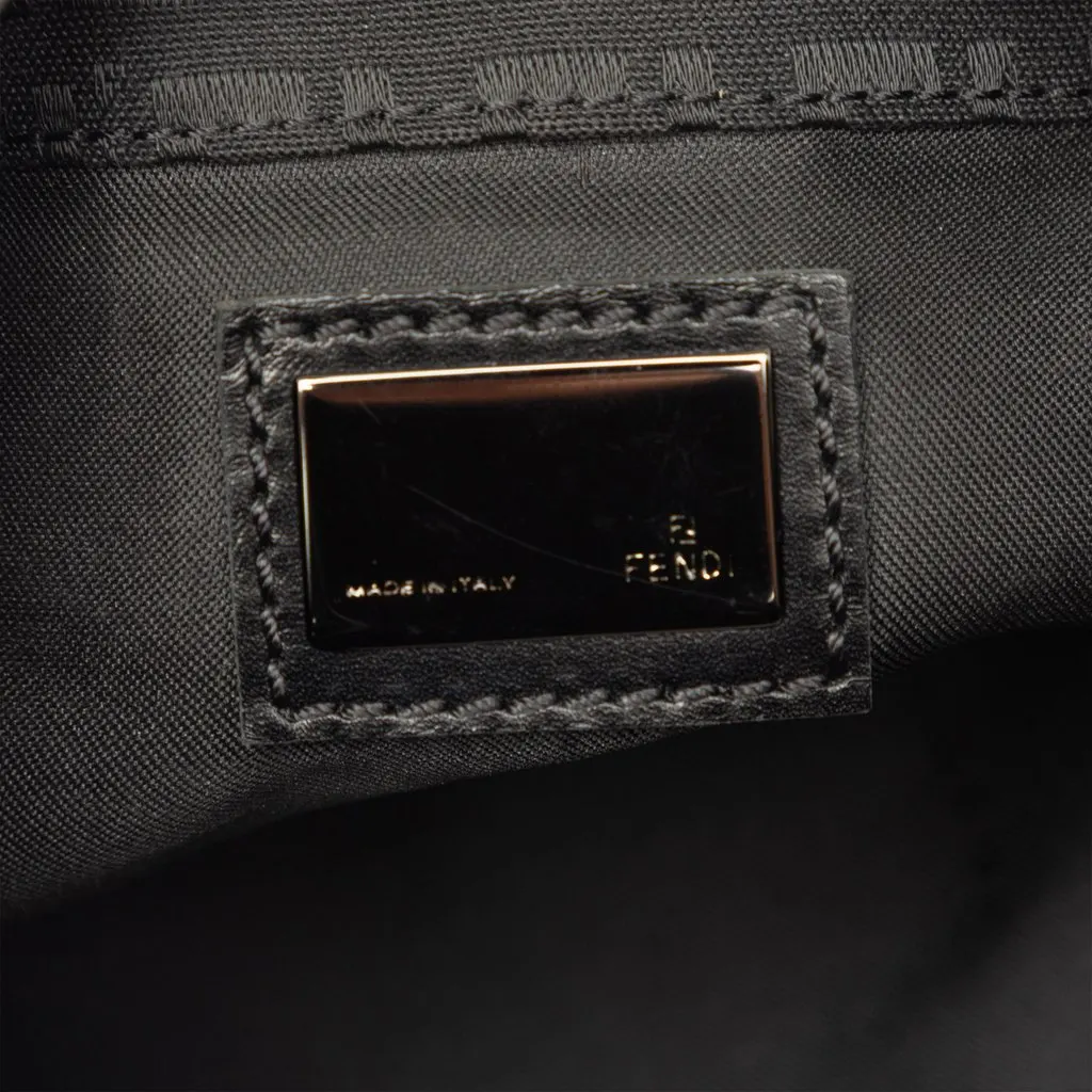 Fendi Zucchino Canvas Shoulder Bag Black Canvas Very good - Box View