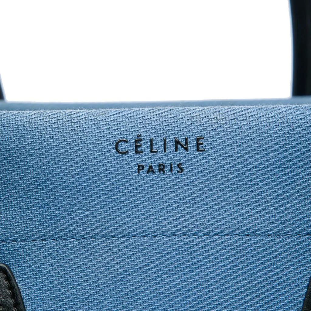 Celine Medium Denim Phantom Luggage Tote Blue Denim Very good - Box View