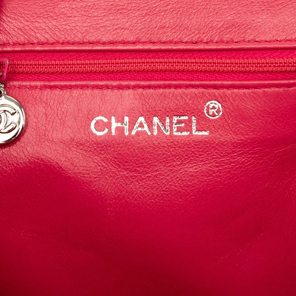 Chanel CC Quilted Suede Kiss Lock Handbag Pink Leather Very good - Box View