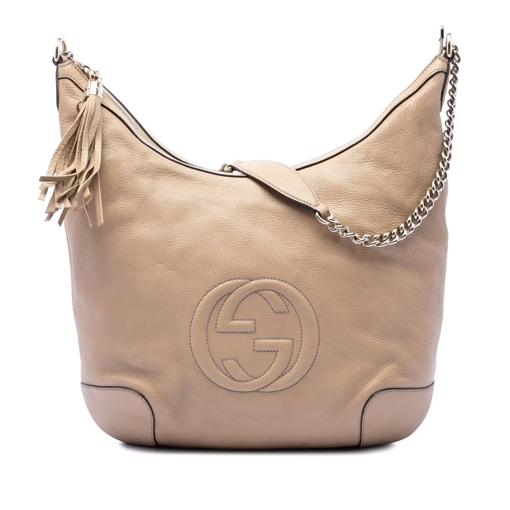 Gucci Calfskin Soho Chain Shoulder Bag Brown Leather Very good - Front View