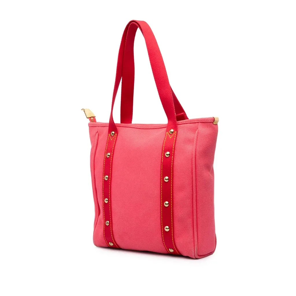 Louis Vuitton Antigua Cabas MM Pink Canvas Good - Back View