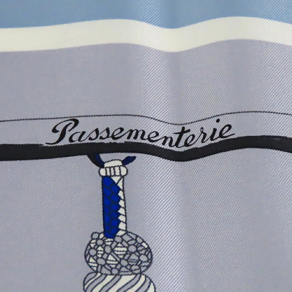 Hermès Passementerie Quadri Silk Scarf 90 Blue Never worn - Box View